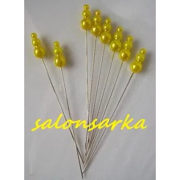 Nástroj na niť a příze Špendlík se třemi perličkami - žlutý