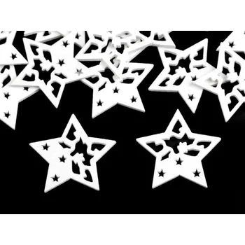 Vánoční dekorace Dřevěná vánoční hvězda - bílá