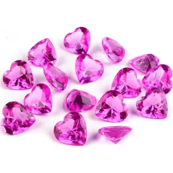 Plastové broušené kameny srdce světle fuchsiová