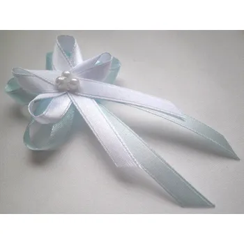 Svatební dekorace Šatoli.cz Světle modro - bílý vývazek (velký)