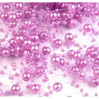 Svatební dekorace Fialkové perly na silonu