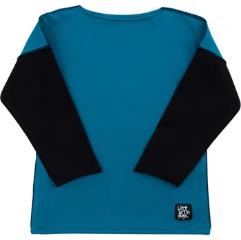 Dívčí tričko petrolejové bavlněné tričko s dlouhým rukávem