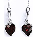 Stříbrné náušnice se Swarovski krystalem siam,srdce,náušnice ze stříbra NK 1396/20