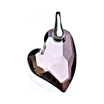 Přívěsek Stříbrný přívěsek se Swarovski krystalem antique pink, srdce 17 mm P 1399