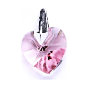 Přívěsek Stříbrný přívěsek s krystalem Swarovski (srdce 10 mm light rose) P 1310