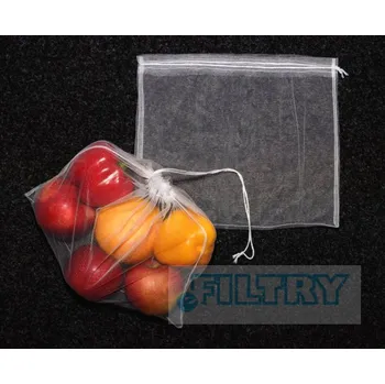 Pytlík na ovoce a zeleninu 30 x 25 cm tyl bílý