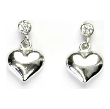 Náušnice Stříbrné náušnice, srdíčko, čirý zirkon, náušnice ze stříbra, NŠ 28/822