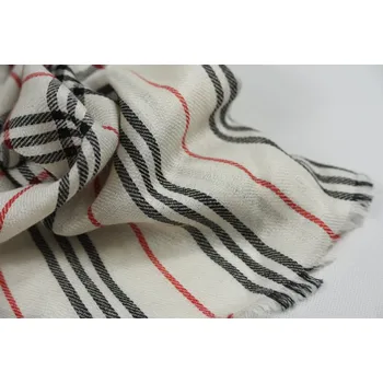 Šála Vlněná vzorovaná šála - bílá kostka