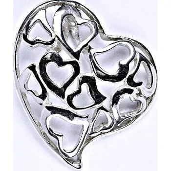 Přívěsek Stříbrný přívěšek, přívěšek ze stříbra,srdce P 934