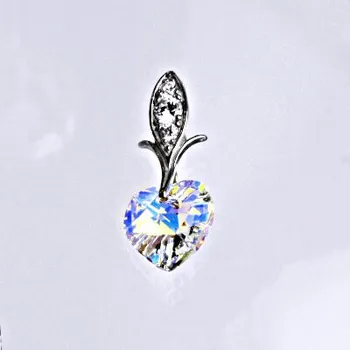 Přívěsek Stříbrný přívěšek s AB krystalem Swarovski, srdce P 1404