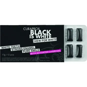 Žvýkačka Curaprox Black is White 12 ks