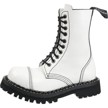 Pánská zimní obuv boty kožené unisex - 10 dírkové - STEADY´S - STE/10_white