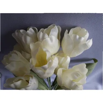 umělá květina Tulipán kytice, 5 barev, Barva bílá J230