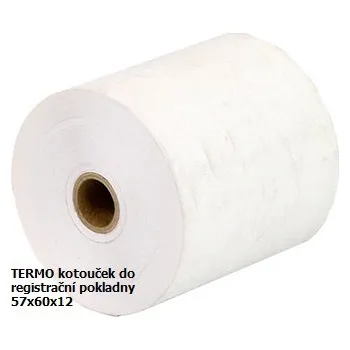 Kotouček do pokladny a tiskárny štítků BTS Kotoučky pokladní 57x60x12 - TERMO papír