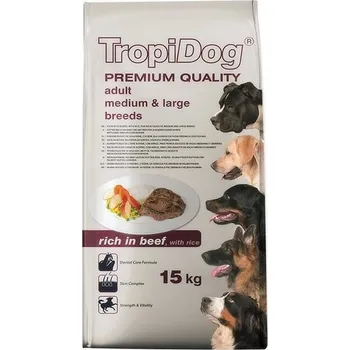 Krmivo pro psa TropiDog Premium Adult M & L Beef/Rice