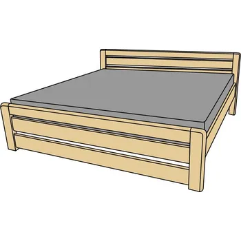 Postel moderní dřevěné dvoulůžko z masivu SALLY do ložnice (kvalitní manželská postel z masivu)