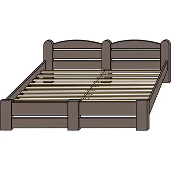 Postel mořené dvojlůžko z masivu RADKA NR manželská postel (stylové dvojlůžko masiv do ložnice)