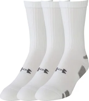Pánské ponožky Under Armour Heatgear Crew Socks 3-pack bílé M