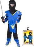 Rappa Kostým Ninja modro-žlutý M