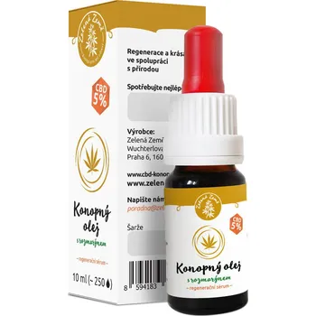 Pleťové sérum Zelená Země CBD konopný olej s rozmarýnem 10 ml