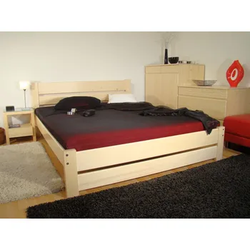 Postel moderní smrkové dvojlůžko masiv NELA NR, dvoulůžko (moderní dvoulůžko z masivu do ložnice)