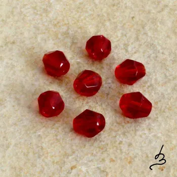 Korálek Korálky broušené červené 5mm kónický výbrus – 40 ks