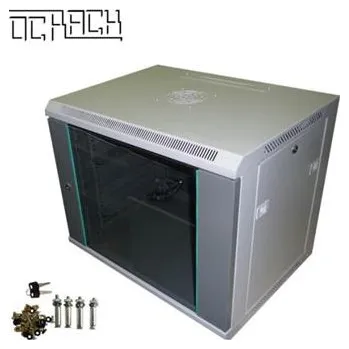 Rozvaděč OCRACK 19" OCC-09U-45SBK rozvaděč nástěnný 9U/450mm celoskleněné dveře - černý