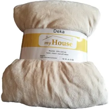 JAHU Deka z mikrovlákna 200 x 220 cm, smetanová