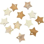 Dřevěné hvězdy hnědé a bílé 4 cm, 12 ks