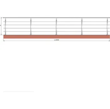 Nerezové zábradlí VR, L6000mm,40x40x2/4xd12/H900