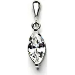 Zlatý přívěsek, bílé i žluté zlato, čirý zirkon - P 1363 (zirkon 12x6 mm)