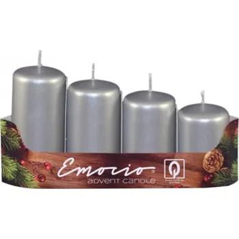 Svíčka ZTRADE Svíčka adventní schody 4 ks / 40 mm - metal stříbrné