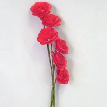 Zahradní dekorace Deco růže dřevo 6ks/6cm červená (7177-260)