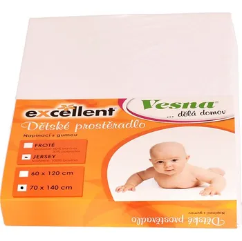 Prostěradlo Vesna Prostěradlo jersey bílé 70x140 cm