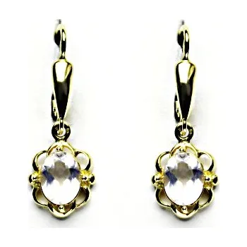 Náušnice Zlaté náušnice, přírodní růženín, žluté zlato, NK 1140/20