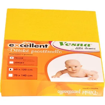 Prostěradlo Vesna Prostěradlo froté žluté 70x140 cm