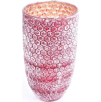 Květináč Obal sklo 14x25cm růžová patina (BGI 2017J-0026/P)