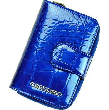 Peněženka Dámská lesklá kožená peněženka Gregorio BC-115 modrá | KabelkyproVas.cz