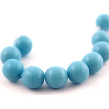 Dětské navlékací korálky ČESKÝ SKLENĚNÝ KORÁLEK 10KUSŮ / SVĚTLE MODRÝ