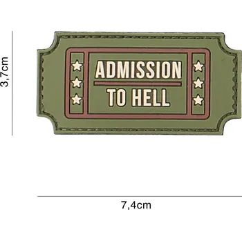 Nášivka Gumová nášivka 101 Inc nápis Admission to Hell - multicam