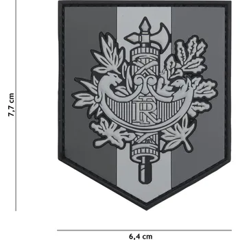 Nášivka Gumová nášivka 101 Inc znak French Shield - šedá