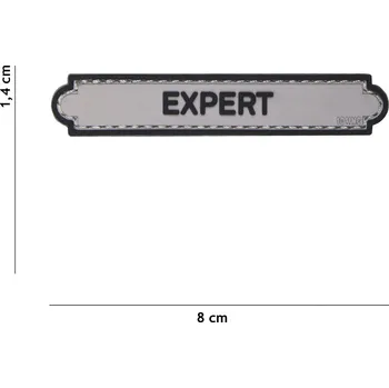 Nášivka Gumová nášivka 101 Inc nápis Expert - šedá