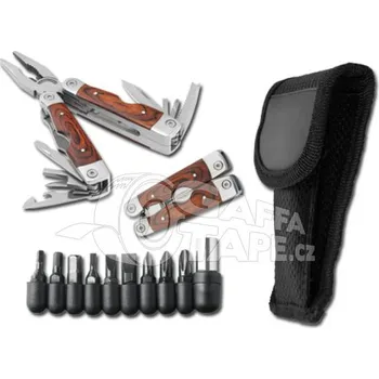 Multifunkční nůž Multifunkční kleště ve dřevě, textilní obal