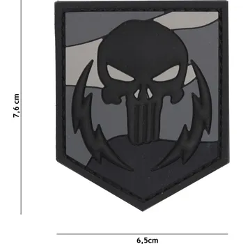 Nášivka Gumová nášivka 101 Inc Punisher Thunder - nightcamo