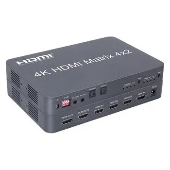 Stolní počítač PremiumCord HDMI matrix switch 4:2 s audiem, rozlišení 4Kx2K