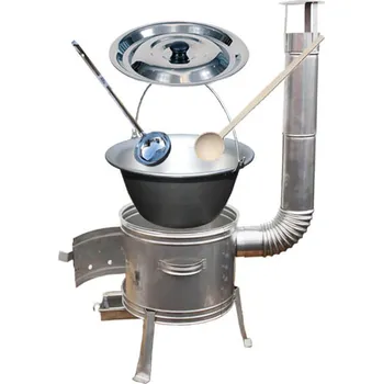 Kempingové nádobí Nerezový kotlík 20 L (1,5 mm) + nerezová kotlina 42 cm TOPLUX + naběračka a vařečka