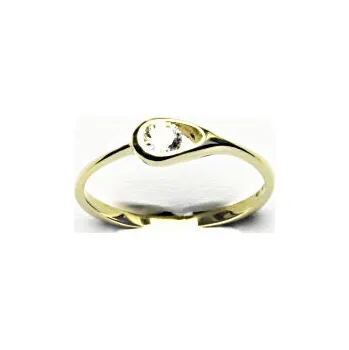 Prsten Zlatý prsten, čirý zirkon, žluté zlato, VR 5