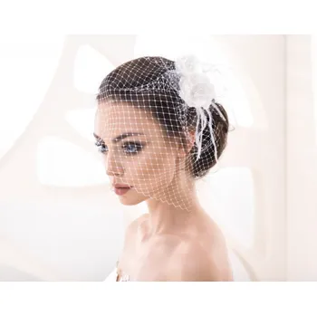 Ozdoba do vlasů Kytička se závojem - krémová + doprava zdarma