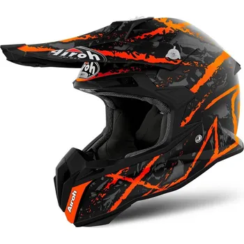 Helma na motorku Airoh Terminator Open Vision Carnage černá/oranžová