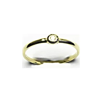 Prsten Zlatý prsten, čirý zirkon, žluté i bílé zlato, T 1523